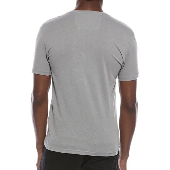 John Varvatos Men's Short Sleeve Nash Peace Sign Cotton V Neck T-Shirt Med Grey - Picture 2 of 4